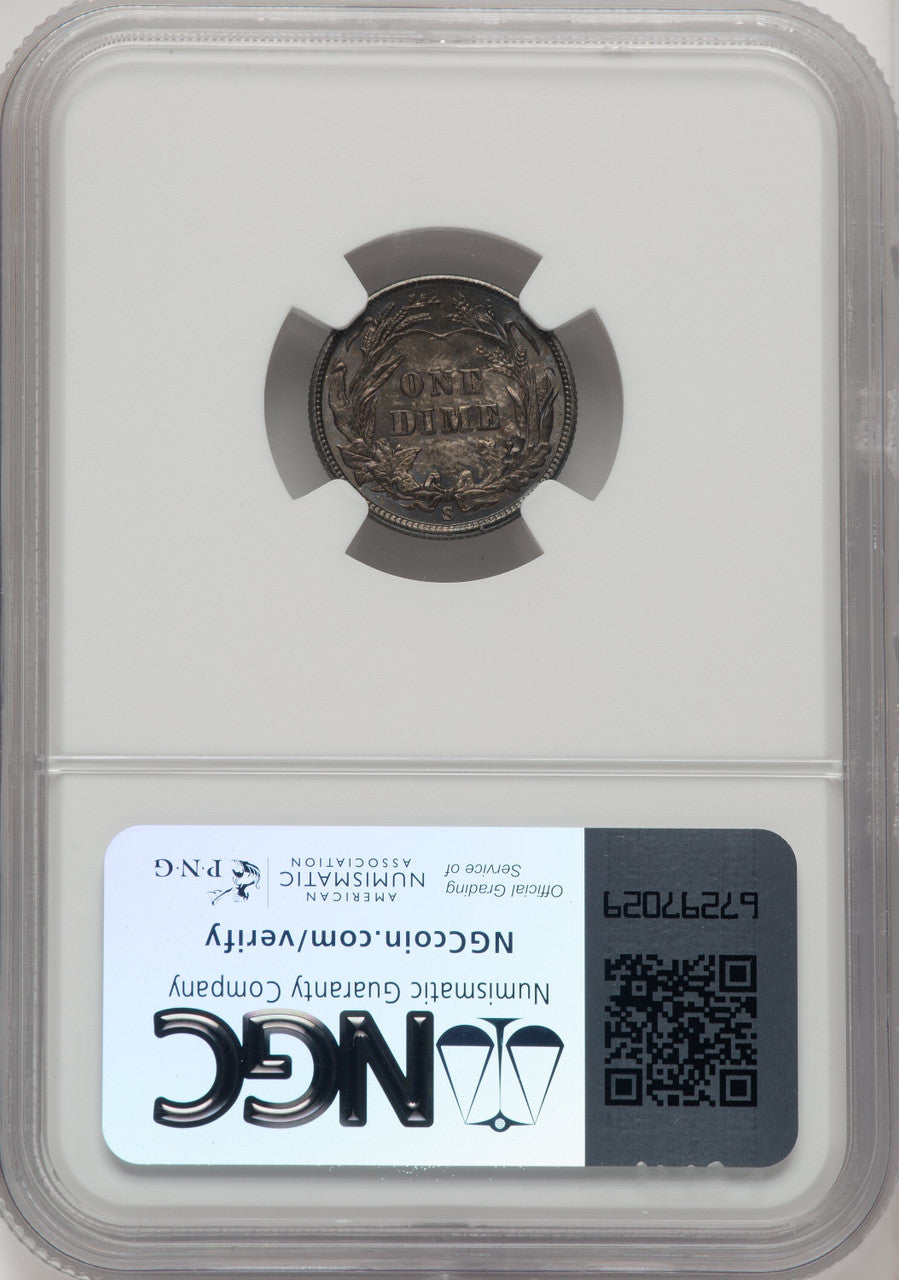 1911-S 10C Barber Dime NGC MS66