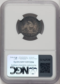 1859 25C Seated Quarter NGC MS64+