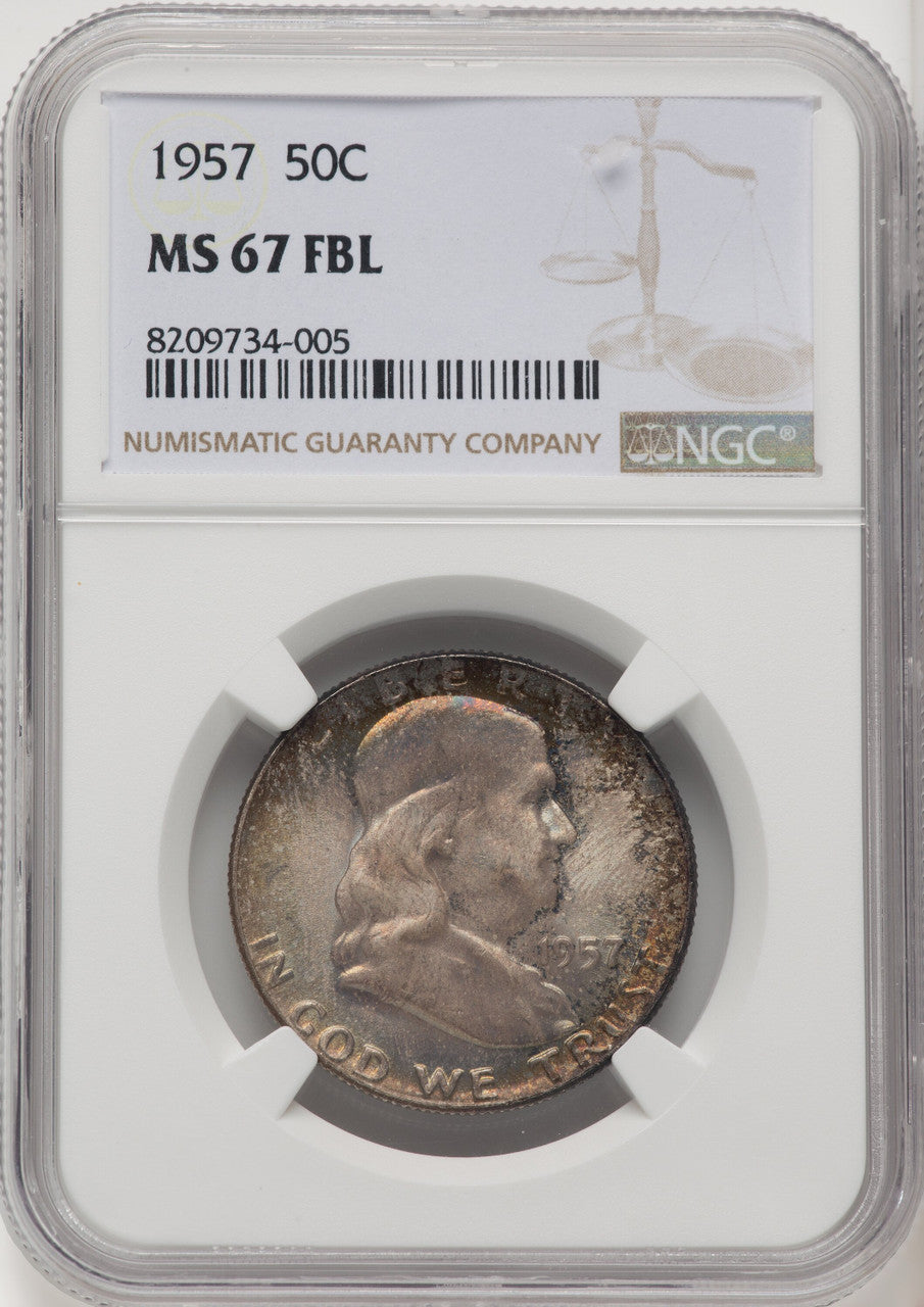 1957 50C FL Franklin Half Dollar NGC MS67 (910276066)
