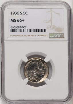 1936-S 5C Buffalo Nickel NGC MS66+ (910325070)