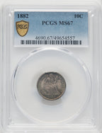 1882 10C Seated Dime PCGS MS67