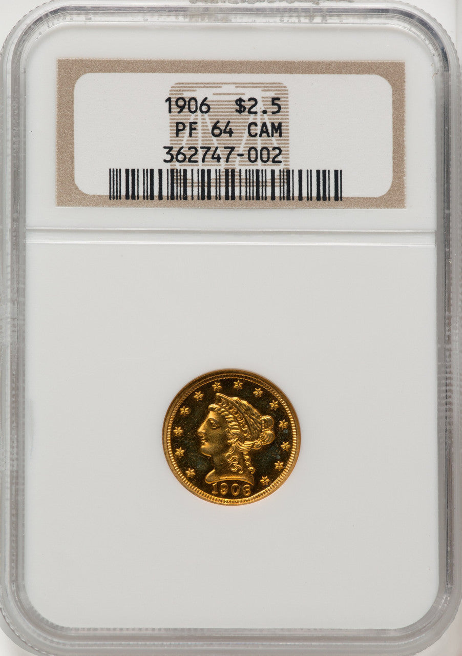 1906 $2.50 CA Proof Liberty Quarter Eagle NGC PR64