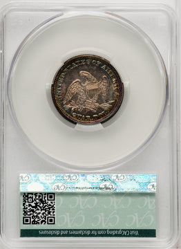 1854 25C ARROWS CACG Plus Seated Quarter CACG MS63+