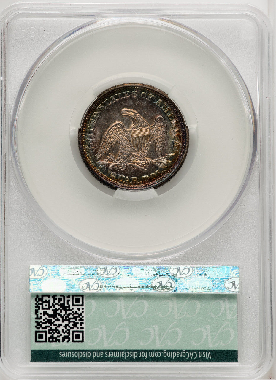 1854 25C ARROWS CACG Plus Seated Quarter CACG MS63+