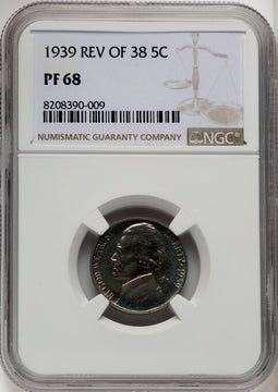 1939 5C Proof Jefferson Nickel NGC PR68 (769505006)
