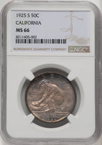 1925-S 50C California Commemorative Silver NGC MS66 (768009002)