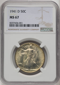 1941-D 50C Walking Liberty Half Dollar NGC MS67 (765367012)