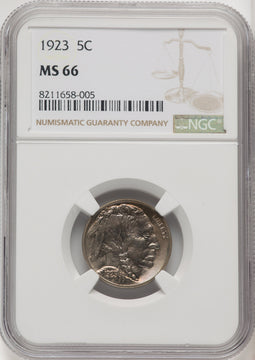 1923 5C Buffalo Nickel NGC MS66