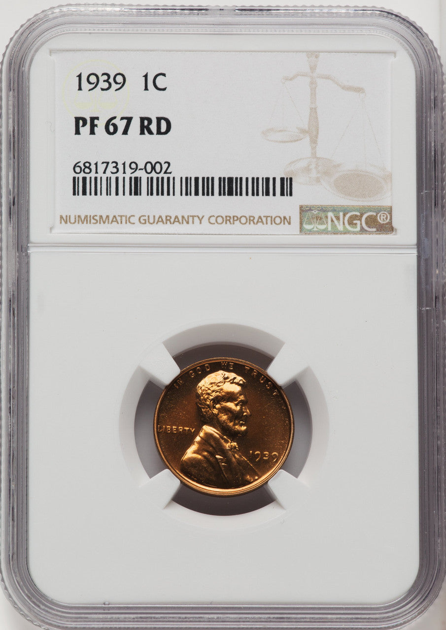 1939 1C RD Proof Lincoln Cent NGC PR67 (769223001)
