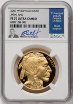 2007-W 1 oz Gold Buffalo NGC PF70 Rhett Jeppson