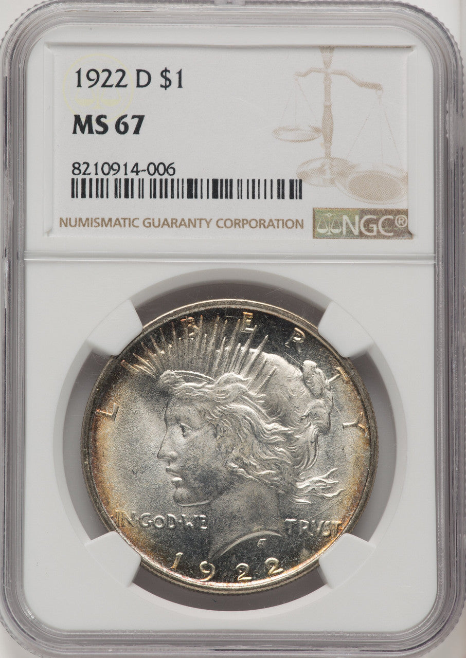 1922-D Peace Dollar NGC MS67