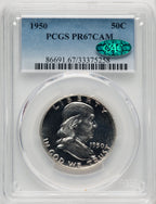 1950 50C CA CAC Proof Franklin Half Dollar PCGS PR67