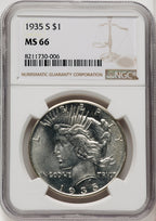 1935-S Peace Dollar NGC MS66