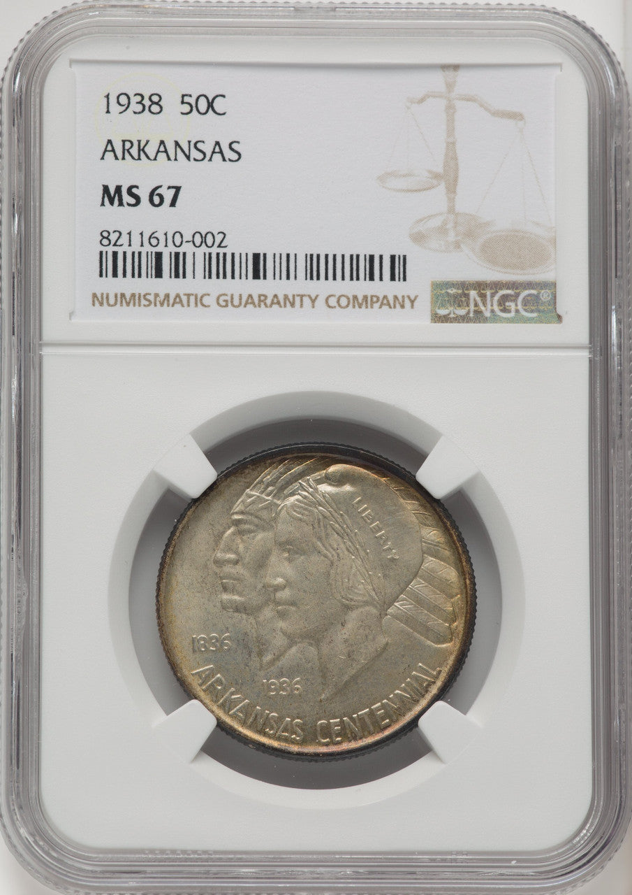1938 50C Arkansas Commemorative Silver NGC MS67 (771368038)