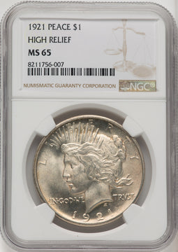 1921 Peace Dollar NGC MS65 (771290060)