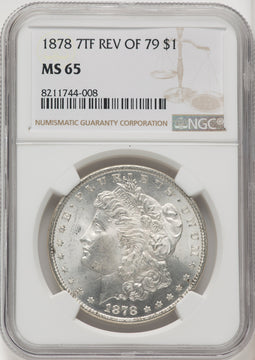 1878 7TF Reverse of 1879 Morgan Dollar NGC MS65