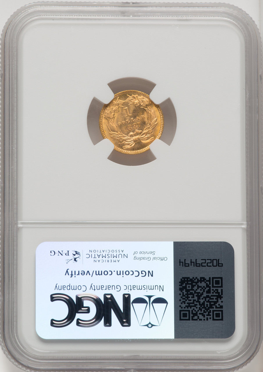 1887 G$1 Gold Dollar NGC MS67