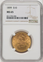 1899 $10 Liberty Eagle NGC MS65
