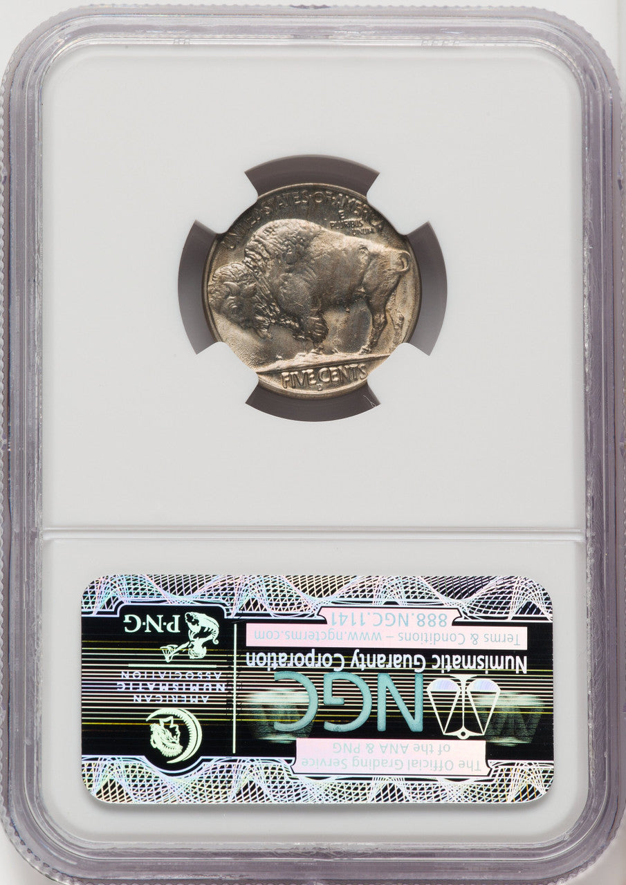 1937-D 5C Three-Legged FS-901 Buffalo Nickel NGC MS66 (771306004)