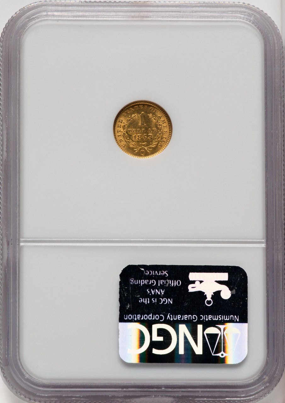 1853-O G$1 Gold Dollar NGC MS61 (772501106)