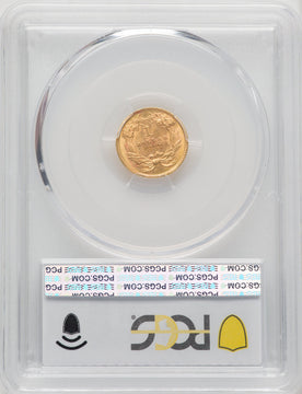 1887 G$1 CAC Gold Dollar PCGS MS64+