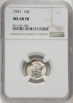 1941 10C FB Mercury Dime NGC MS68 (770210003)