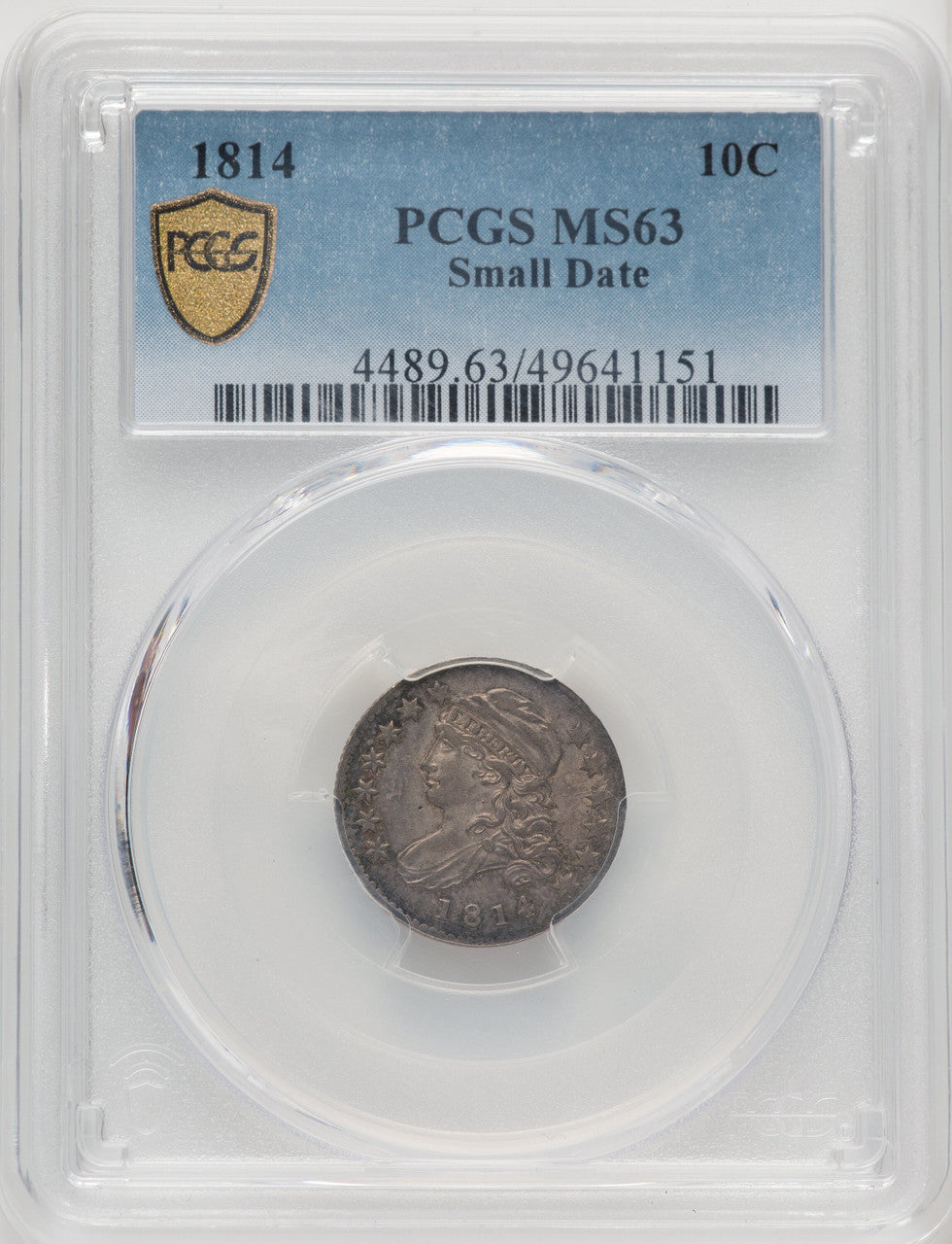 1814 Small Date Bust Dime PCGS MS63