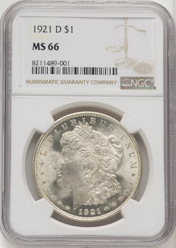 1921-D Morgan Dollar NGC MS66