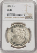 1921-D Morgan Dollar NGC MS66