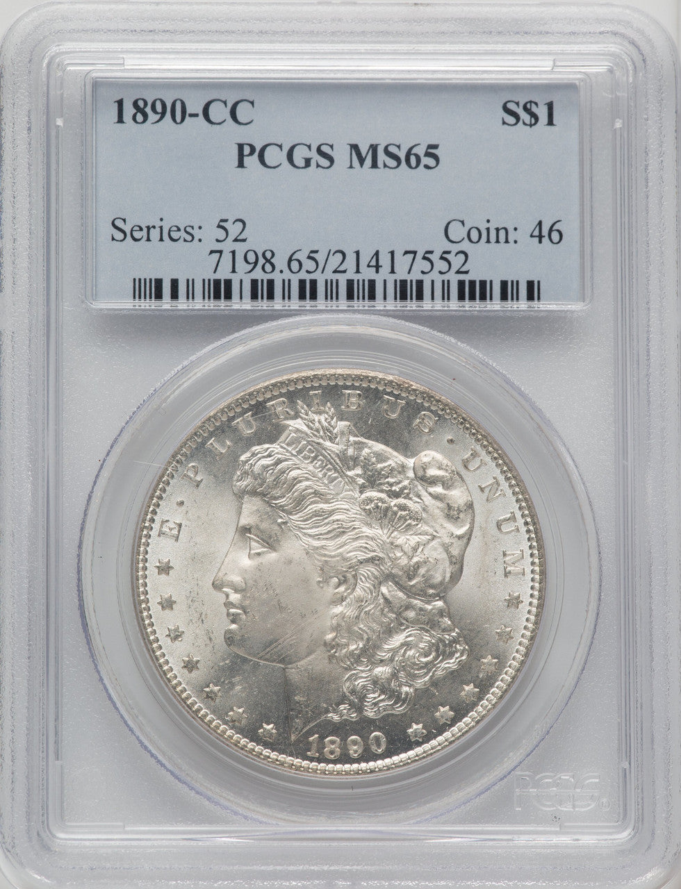 1890-CC Morgan Dollar PCGS MS65