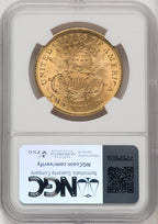 1873 $20 OPEN 3 Liberty Double Eagle NGC MS63+