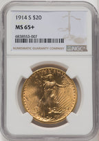 1914-S $20 Saint-Gaudens Double Eagle NGC MS65+ (772515023)
