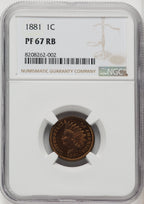 1881 1C RB Proof Indian Cent NGC PR67
