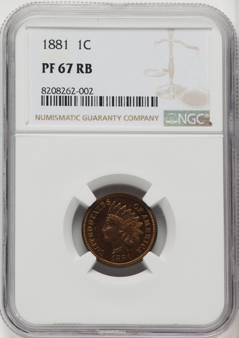 1881 1C RB Proof Indian Cent NGC PR67