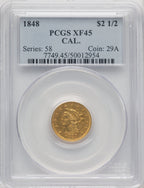 1848 $2.50 CAL. Liberty Quarter Eagle PCGS XF45
