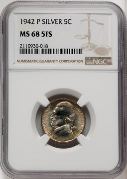 1942-P 5C Type Two FS Jefferson Nickel NGC MS68