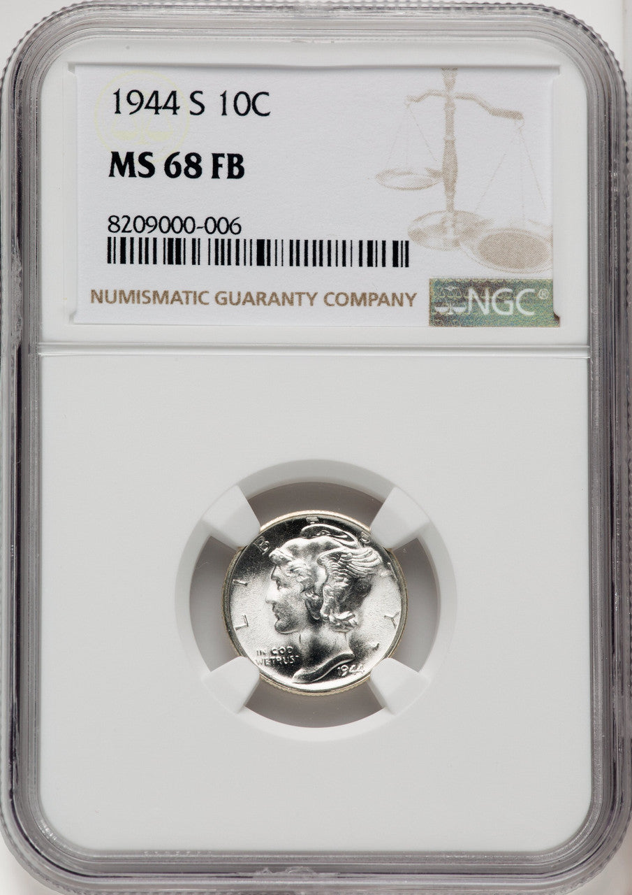1944-S 10C FB Mercury Dime NGC MS68 (769646001)