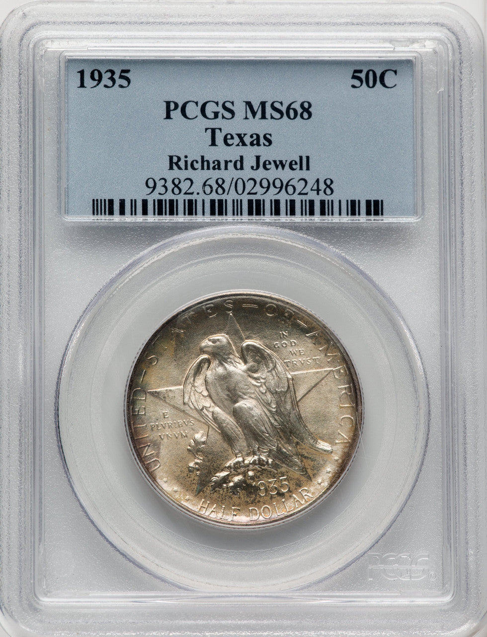 1935 50C Texas Commemorative Silver PCGS MS68