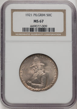 1921 50C Pilgrim Commemorative Silver NGC MS67 (770954020)