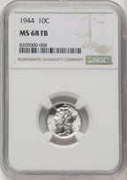 1944 10C FB Mercury Dime NGC MS68 (769646006)