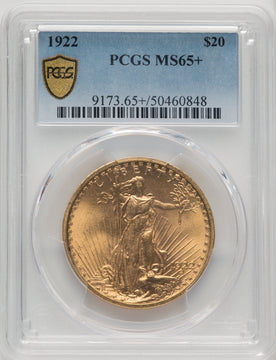 1922 $20 Saint-Gaudens Double Eagle PCGS MS65+ (519053006)