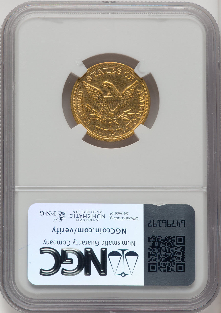 1860-C $5 Liberty Half Eagle NGC AU55