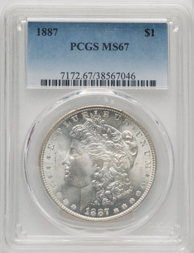 1887 Blue Gradient Morgan Dollar PCGS MS67