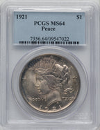 1921 Peace Dollar PCGS MS64 (772368015)