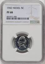 1942 5C TYPE 1 Proof Jefferson Nickel NGC PR68 (772369006)