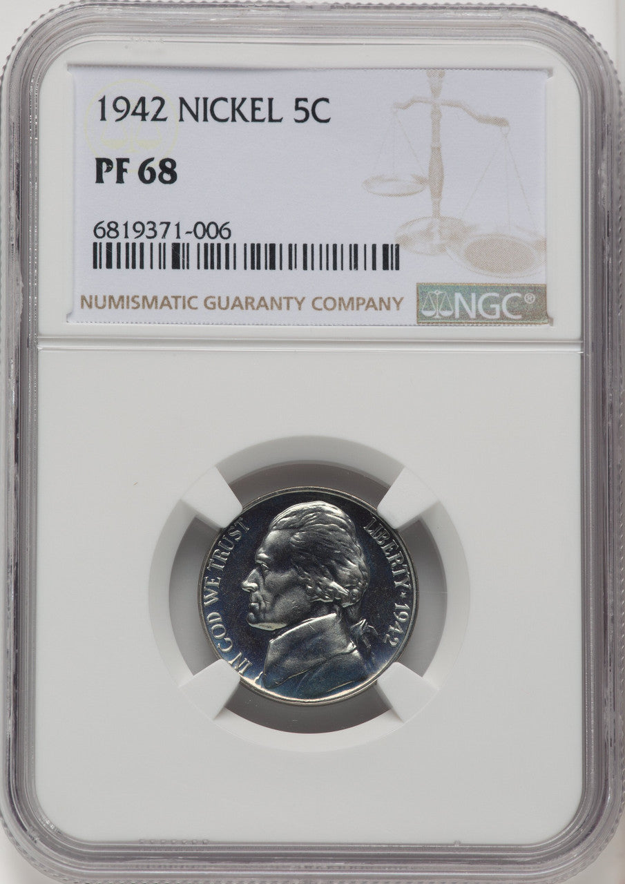 1942 5C TYPE 1 Proof Jefferson Nickel NGC PR68 (772369006)
