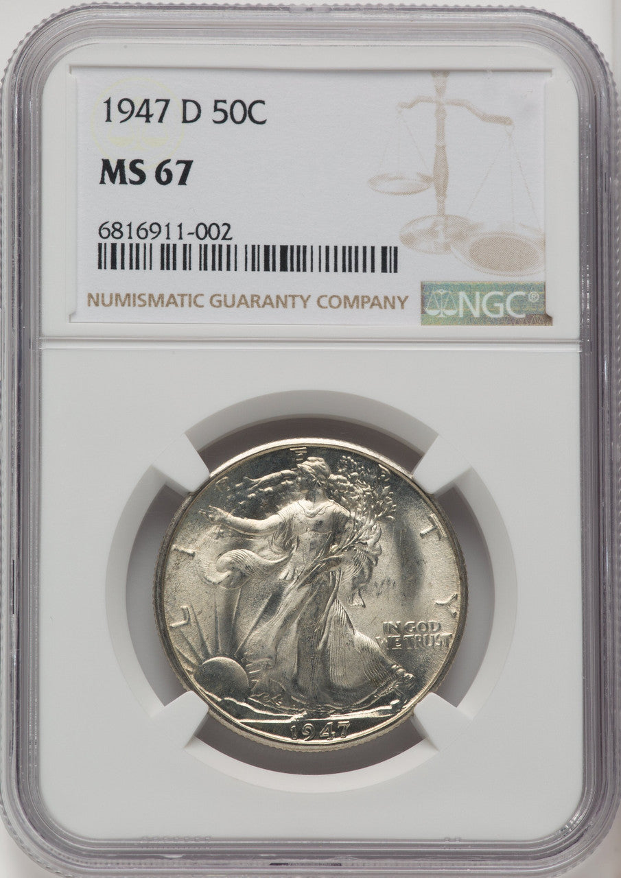 1947-D 50C Walking Liberty Half Dollar NGC MS67 (772369011)