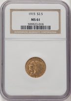 1915 $2.50 Indian Quarter Eagle NGC MS61 (772176005)