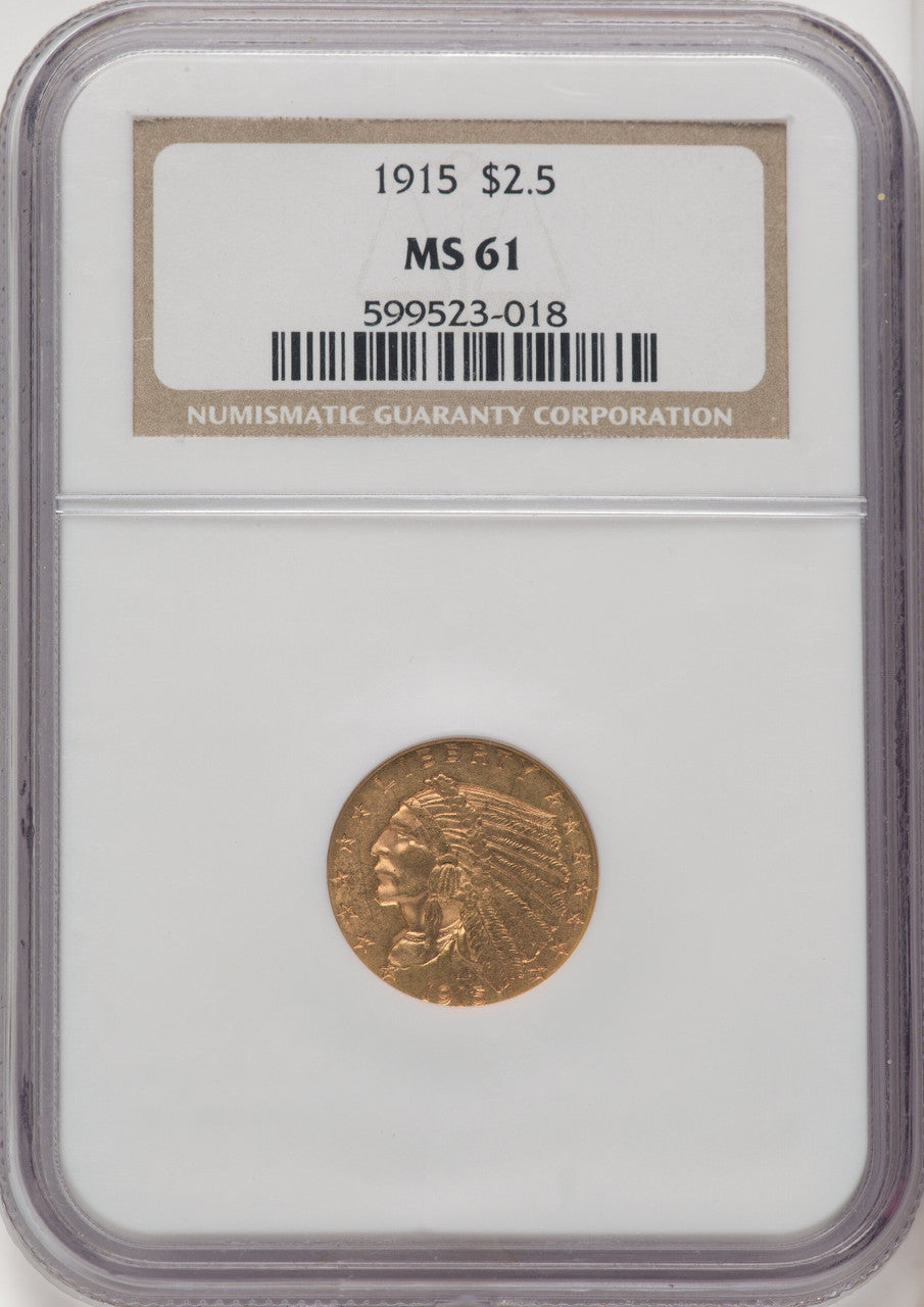 1915 $2.50 Indian Quarter Eagle NGC MS61 (772176005)