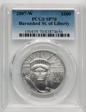 2007-W $100 One-Ounce Platinum Eagle Burnished PCGS SP70 (764614002)